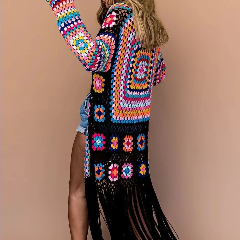 Crochet Fringe Cardigan - Picture 2 of 6